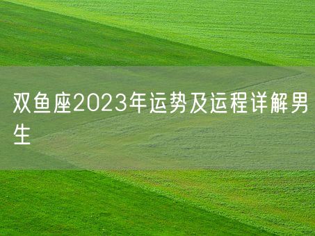 双鱼座2023年运势及运程详解男生(图1)