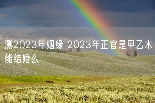 测2023年姻缘 2023年正官是甲乙木能结婚么(图1)