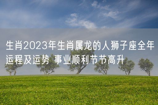 生肖2023年生肖属龙的人狮子座全年运程及运势 事业顺利节节高升(图1)
