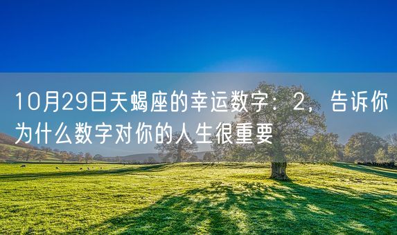 10月29日天蝎座的幸运数字：2，告诉你为什么数字对你的人生很重要(图1)
