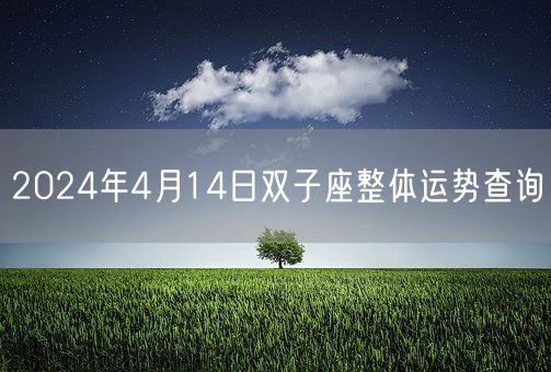 2024年4月14日双子座整体运势查询(图1) 2024年4月14日双子座整体运势查询(图1)