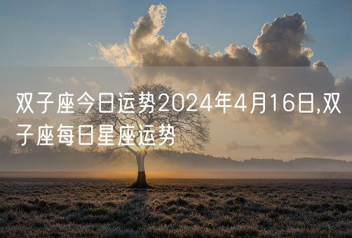 双子座今日运势2024年4月16日,双子座每日星座运势(图1) 双子座今日运势2024年4月16日,双子座每日星座运势(图1)