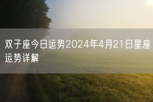 双子座今日运势2024年4月21日星座运势详解(图1) 双子座今日运势2024年4月21日星座运势详解(图1)