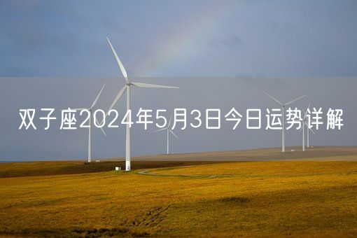 双子座2024年5月3日今日运势详解(图1) 双子座2024年5月3日今日运势详解(图1)