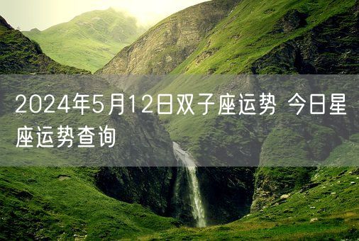 2024年5月12日双子座运势 今日星座运势查询(图1) 2024年5月12日双子座运势 今日星座运势查询(图1)
