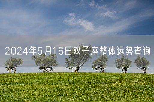 2024年5月16日双子座整体运势查询(图1) 2024年5月16日双子座整体运势查询(图1)