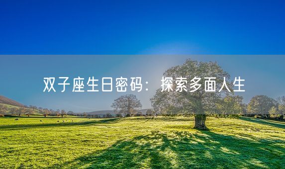 双子座生日密码:探索多面人生(图1) 双子座生日密码:探索多面人生(图1)