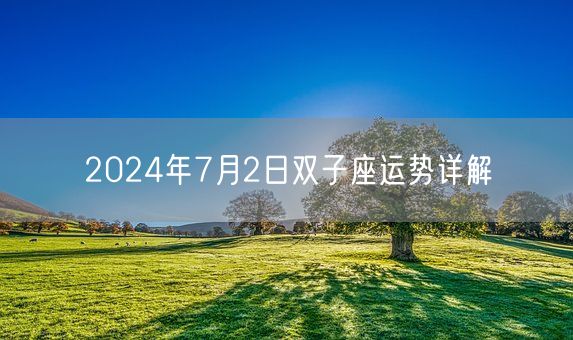 2024年7月2日双子座运势详解(图1) 2024年7月2日双子座运势详解(图1)