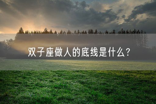 双子座做人的底线是什么?(图1) 双子座做人的底线是什么?(图1)