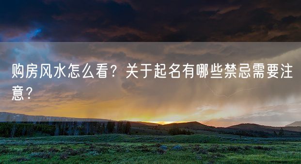 购房风水怎么看？关于起名有哪些禁忌需要注意？(图1)