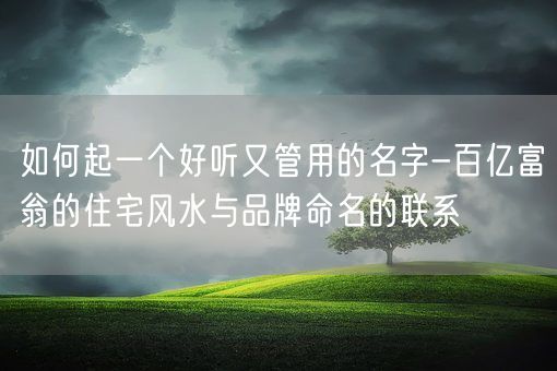 如何起一个好听又管用的名字-百亿富翁的住宅风水与品牌命名的联系(图1)
