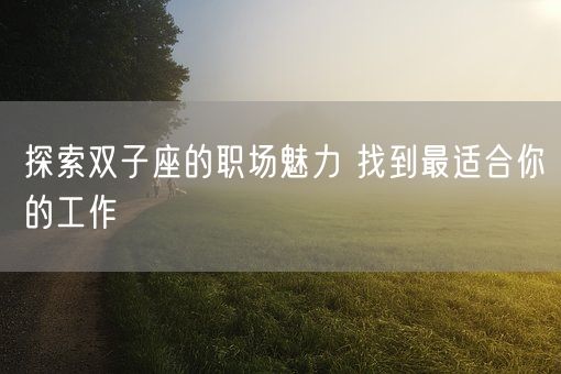 探索双子座的职场魅力 找到最适合你的工作(图1) 探索双子座的职场魅力 找到最适合你的工作(图1)