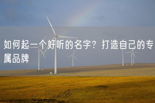 如何起一个好听的名字？打造自己的专属品牌(图1)