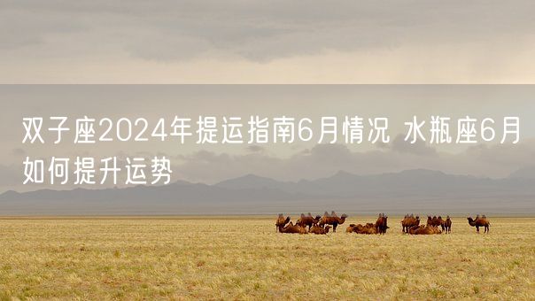 双子座2024年提运指南6月情况 水瓶座6月如何提升运势(图1) 双子座2024年提运指南6月情况 水瓶座6月如何提升运势(图1)