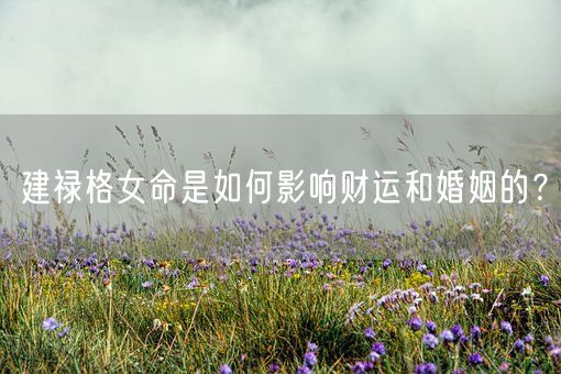 建禄格女命是如何影响财运和婚姻的？(图1)