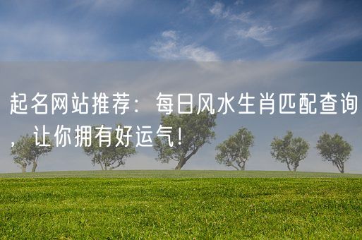 起名网站推荐：每日风水生肖匹配查询，让你拥有好运气！(图1)