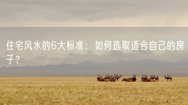 住宅风水的6大标准：如何选取适合自己的房子？(图1)