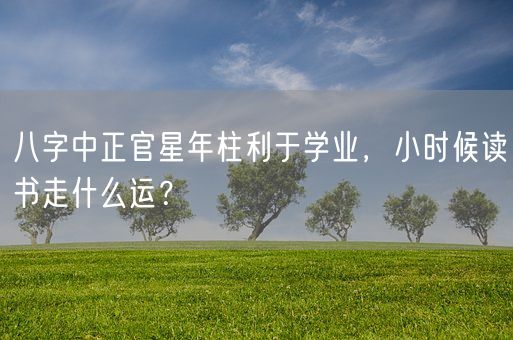 八字中正官星年柱利于学业，小时候读书走什么运？(图1)