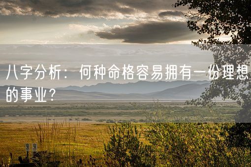 八字分析：何种命格容易拥有一份理想的事业？(图1)