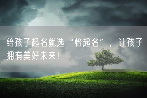 给孩子起名就选“怡起名”，让孩子拥有美好未来！(图1)