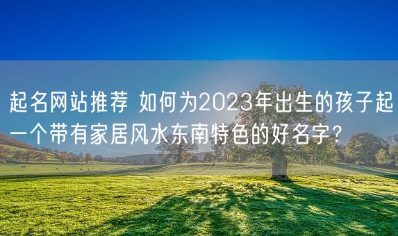 起名网站推荐 如何为2023年出生的孩子起一个带有家居风水东南特色的好名字？(图1)