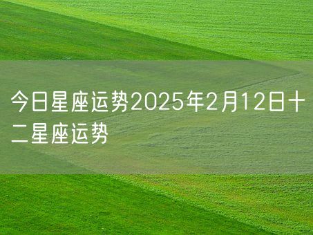 今日星座运势2025年2月12日十二星座运势(图1)