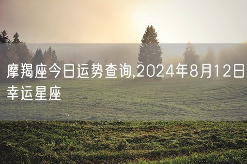 摩羯座今日运势查询,2024年8月12日幸运星座(图1)