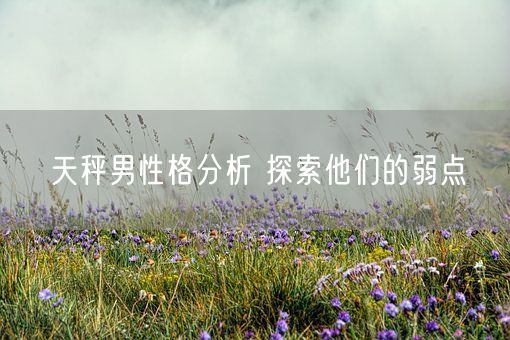 天秤男性格分析 探索他们的弱点(图1)