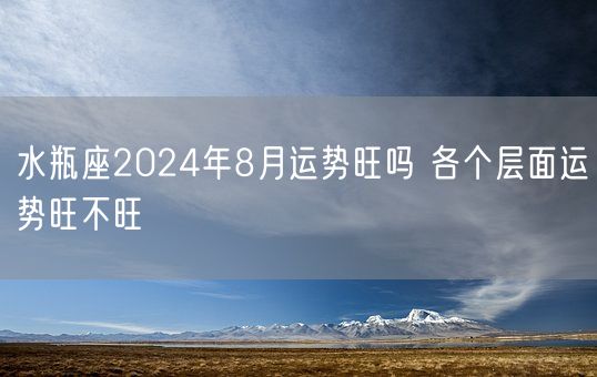 水瓶座2024年8月运势旺吗 各个层面运势旺不旺(图1)