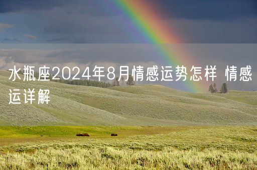 水瓶座2024年8月情感运势怎样 情感运详解(图1)