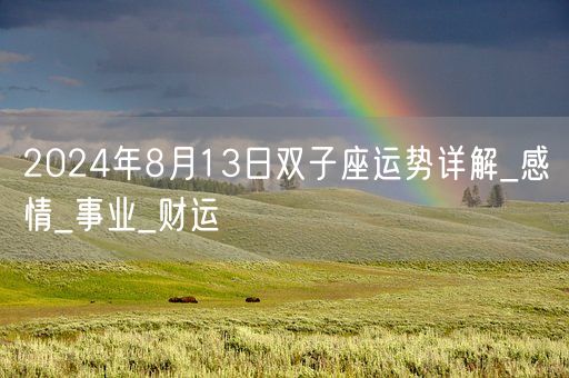 2024年8月13日双子座运势详解_感情_事业_财运(图1)