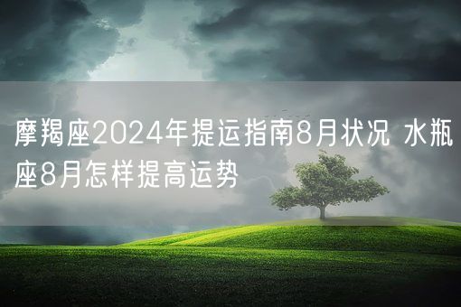 摩羯座2024年提运指南8月状况 水瓶座8月怎样提高运势(图1)