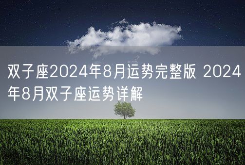 双子座2024年8月运势完整版 2024年8月双子座运势详解(图1)