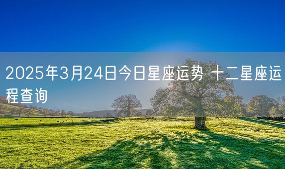 2025年3月24日今日星座运势 十二星座运程查询(图1)