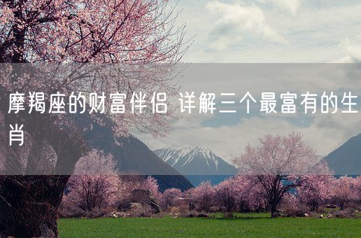 摩羯座的财富伴侣 详解三个最富有的生肖(图1)