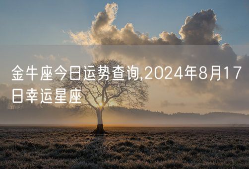 金牛座今日运势查询,2024年8月17日幸运星座(图1)