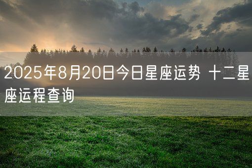 2025年8月20日今日星座运势 十二星座运程查询(图1)