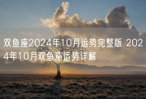 双鱼座2024年10月运势完整版 2024年10月双鱼座运势详解(图1)