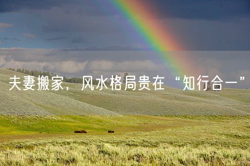 夫妻搬家,风水格局贵在“知行合一”(图1) 夫妻搬家,风水格局贵在“知行合一”(图1)