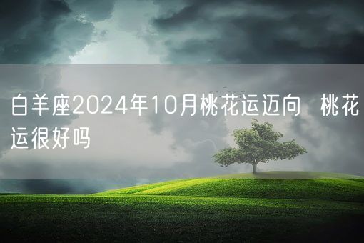 白羊座2024年10月桃花运迈向  桃花运很好吗(图1)