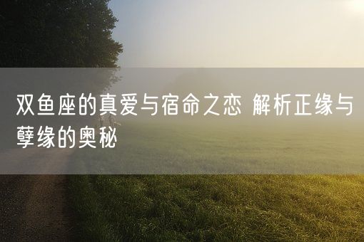 双鱼座的真爱与宿命之恋 解析正缘与孽缘的奥秘(图1)