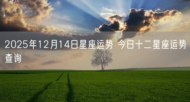 2025年12月14日星座运势 今日十二星座运势查询(图1)