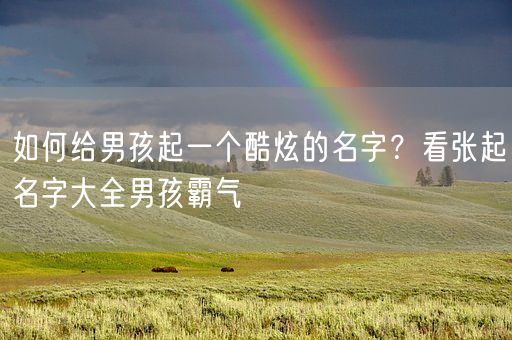 如何给男孩起一个酷炫的名字？看张起名字大全男孩霸气(图1)