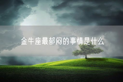 金牛座最郁闷的事情是什么(图1)