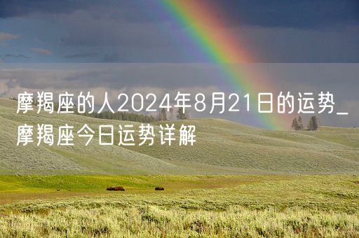 摩羯座的人2024年8月21日的运势_摩羯座今日运势详解(图1)