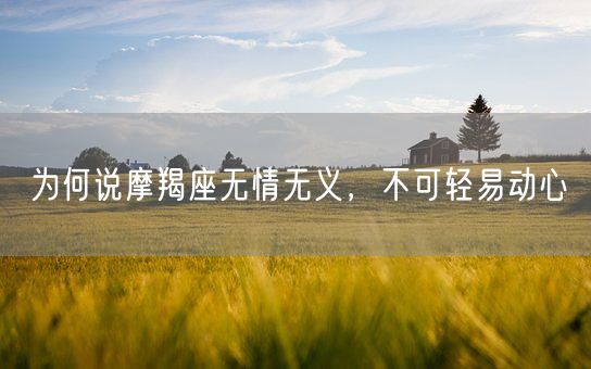 为何说摩羯座无情无义，不可轻易动心(图1)