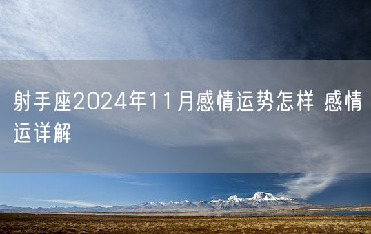 射手座2024年11月感情运势怎样 感情运详解(图1)