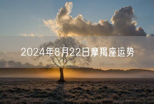 2024年8月22日摩羯座运势(图1)