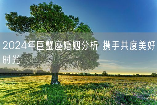 2024年巨蟹座婚姻分析 携手共度美好时光(图1)