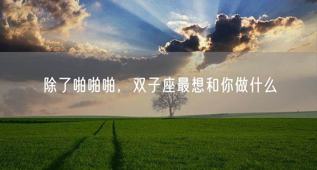 除了啪啪啪,双子座最想和你做什么(图1) 除了啪啪啪,双子座最想和你做什么(图1)